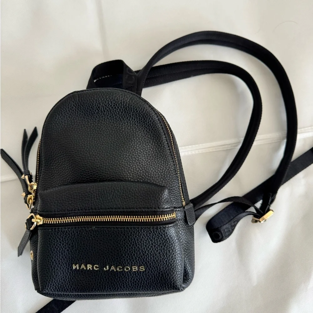 Marc Jacobs Black and Gold Mini Backpack - Picture 1 of 11